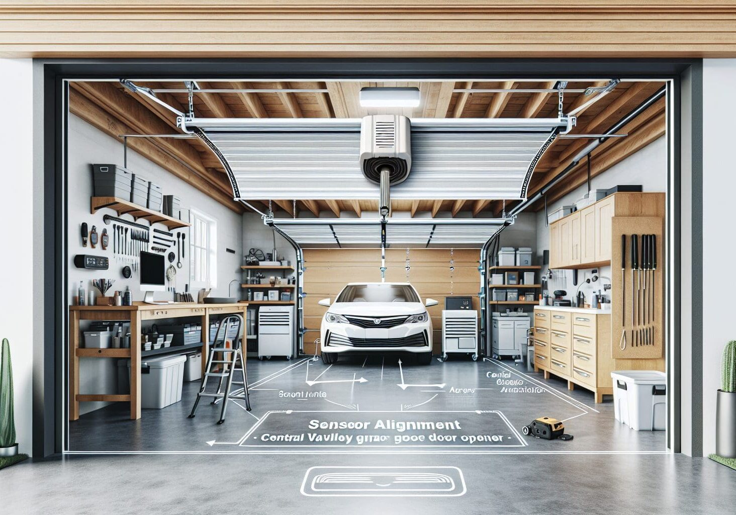 central valley garage door opener sensor alignment